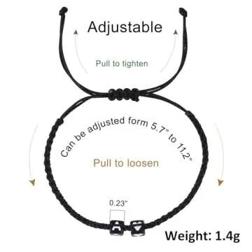 Matching Couple Bracelets Letter Initial Bracelet for Men Women Cute Anniversary Couple Gifts Long Distance Couple Gifts for Him Her Gifts for Boyfriend Girlfriend Son Bestfriend (S)