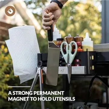 MOAT Griddle Caddy for Grilling with Trash Bag Holder