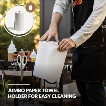 MOAT Grill & Griddle Caddy plus Grill & Griddle Large Trash Bag Holder, Magnetic Utensils Holder – Compatible Blackstone Griddle Caddy for Grilling. And for Weber Grill Accessories for Outdoor Grill