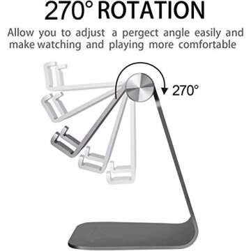 2020 Adjustable Cell Phone Stand, Phone Holder for Desk Holder, Aluminum Desktop Stand Compatible with iPhone Xs Max Xr 8 7 6 6s Plus 5s Charging, Accessories Desk,All Smart Phone - Pink