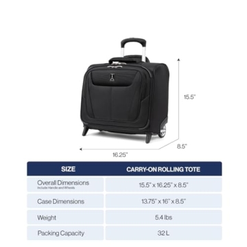 Travelpro Maxlite 5 Lightweight Rolling Underseat Tote Carry-On