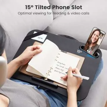 HUANUO Portable Laptop Lap Desk with Cushion & Storage