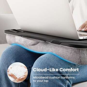 HUANUO Portable Laptop Lap Desk with Cushion & Storage