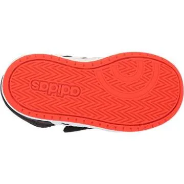 adidas Hoops Mid 2.0 Basketball Shoe, Black/White/red, 5 US Unisex Little Kid