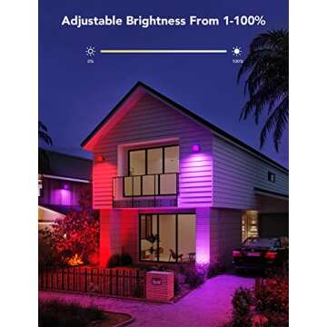 Govee Outdoor Lights, Flood Lights Uplight 2 in 1, LED Low Voltage Landscape Lighting, IP65 Pathway Lights with App Control, Garden Yards, Holiday Decor, Wired 4 Pack