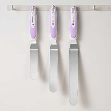 Angled Icing Spatula Set - 3 PCS for Baking