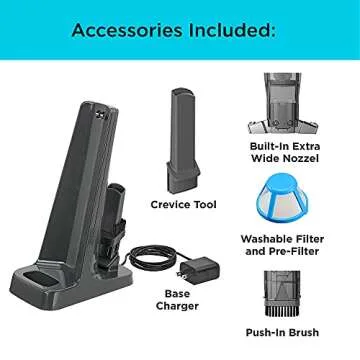 BLACK+DECKER 12V MAX Handheld Vacuum Cordless with Base Charger for Easy Cleaning