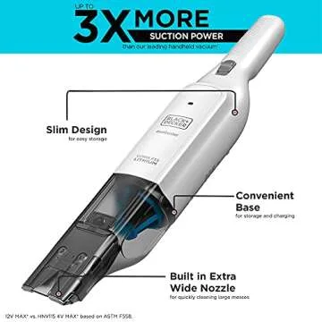 BLACK+DECKER Cordless Handheld Vacuum with Strong Suction Power