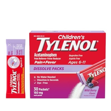Tylenol Children's Dissolve Powder Packets, 30 Count Wild Berry