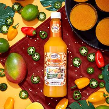 Master of Mixes Margarita / Daiquiri Drink Mixes Variety, Ready to Use, 1 Liter Bottles (33.8 Fl Oz), Pack of 6 Flavors + Margarita Salt