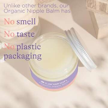 Lansinoh Organic Nipple Butter, Nipple Cream Safe for Breastfeeding Baby, Postpartum Essentials for Mom, 2 Pack, 4 Ounces Total