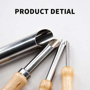 4 Pack Stainless Steel Circular Clay Hole Cutters, Wooden Handle Clay Tools for Drilling and Sculpture, Pottery Tools and Supplies