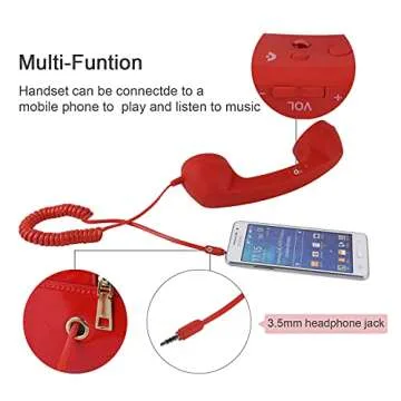 Oweisong Fun Telephone Purse for Women Novelty Phone Tote Handbags Top Handle Shoulder Crossbdoy Bag Red