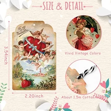 L1rabe Vintage Valentine's Day Gift Tags Set of 61