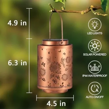 Solar Metal Lanterns for Garden Decor - LED Outdoor Lighting