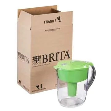 Brita Large Water Filter Pitcher for Tap and Drinking Water with 1 Standard Filter, Lasts 2 Months,10 Cup Capacity, BPA Free, Green