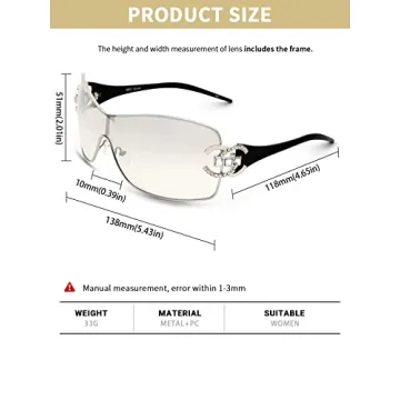 Zeelool Y2K Sunglasses for Women in Silver Wrap Around Style