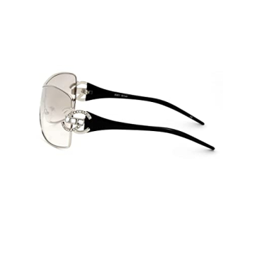 Zeelool Y2K Sunglasses for Women in Silver Wrap Around Style