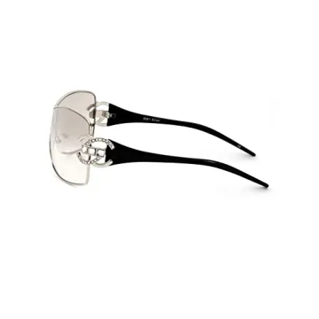 Zeelool Y2K Sunglasses for Women in Silver Wrap Around Style