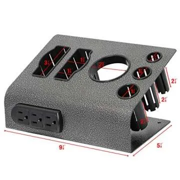 Saloniture Tabletop Hair Iron & Blow Dryer Holder - Salon Appliance Stand w/ 3 Outlets