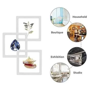 sdoot 3D Floating Frame Display Holder Stands, Set of 20 Coin Display Stands, 3D Floating Jewelry Frame for AA Medallions, Challenge Coins, Chip, Jewelry, Pin - 3.5 x 3.5 x 0.8 Inches (White)