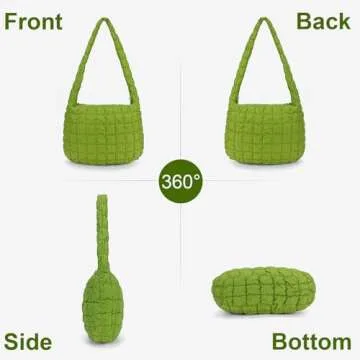 YFGBCX Quilted Tote Bag for Women Puffer Bag, Lightweight Puffy Tote Bag Quilted Padding Shoulder Bag Padded Hobo Crossbody Bag Zip Closure
