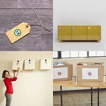 LeeLoon 2480pcs Colorful Number Stickers for Organizing