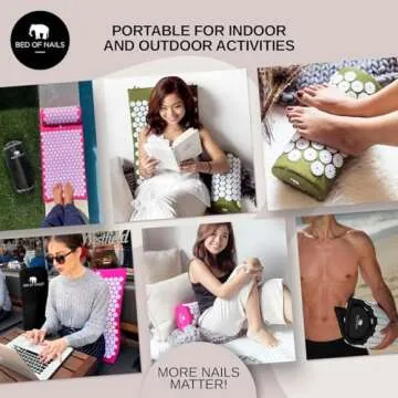 BED OF NAILS The Original Premium Acupressure Mat, 8,820 Acupuncture Pressure Points for Back Pain Relief, Increased Energy, Relaxation, FSA/HSA Eligible, with Drawstring Bag, 29 x 16 x 1, Green