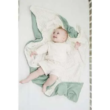 Konssy Baby Blankets for Unisex Boys Girls, Super Soft Nursery Minky Blankets with Muslin Cotton Fro...