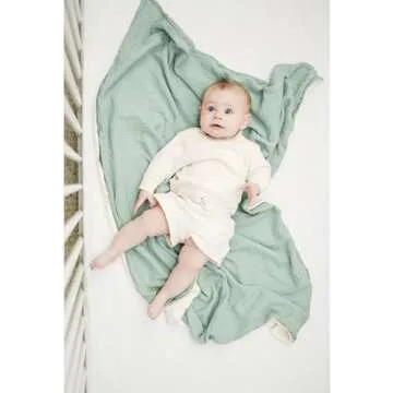 Konssy Baby Blankets for Unisex Boys Girls, Super Soft Nursery Minky Blankets with Muslin Cotton Front and Dotted Fleece Backing, Printed Bed Throws Newborn