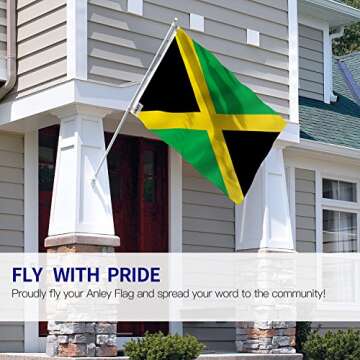 Anley Fly Breeze 3x5 Foot Jamaica Flag - Vivid Color and Fade proof - Canvas Header and Double Stitc...