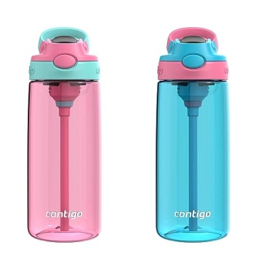 Contigo Aubrey Kids BPA-Free Water Bottle with Silicone Straw, Spill-Proof Lid, Dishwasher Safe, 20o...