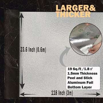 Oxdigi Vinyl Floor Tiles Peel and Stick 23"x 118"/19 Sq.Ft, Thicken Self Adhesive Vinyl Flooring Rol...