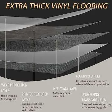 Oxdigi Vinyl Floor Tiles Peel and Stick 23"x 118"/19 Sq.Ft, Thicken Self Adhesive Vinyl Flooring Roll Marble Pattern Waterproof DIY Floor Coverings for Bathroom Living Room Kitchen, Black Marble