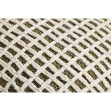 LOLOI PLL0119 Green/Ivory 18'' x 18'' Cover w/Down Pillow