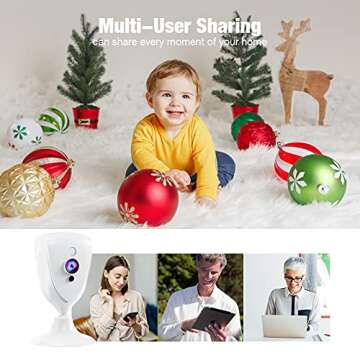 Pet Camera with Phone APP, 1080P Baby Monitor with Camera and Audio,Sound/Motion Detect, Indoor Security Camera with 2 Way Audio,Night Vision,Cloud/SD Storage Nanny Cam, Work with Alexa (2 Pack)