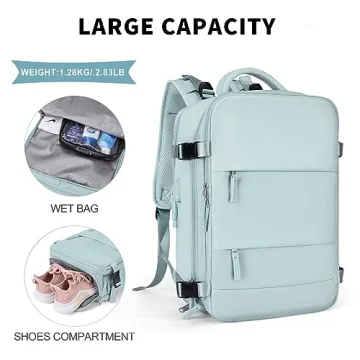 Large Travel Backpack for Women Men - Waterproof Rucksack