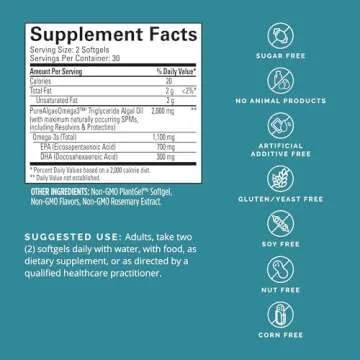 Vegan Omega-3 Power with 1,100 mg EPA & DHA - Dr Amen