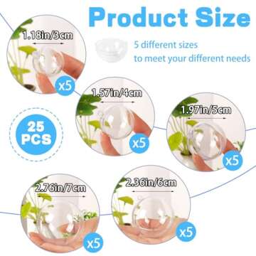 25 PCS Clear Plastic Fillable Ornaments,Transparent DIY Craft Ball,Clear DIY Christmas Ornament 5 Di...