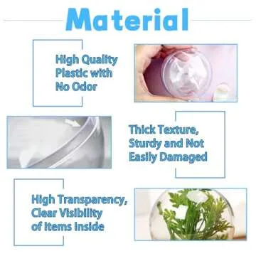 25 PCS Clear Plastic Fillable Ornaments,Transparent DIY Craft Ball,Clear DIY Christmas Ornament 5 Different Sizes for Wedding,Party,Home Decor