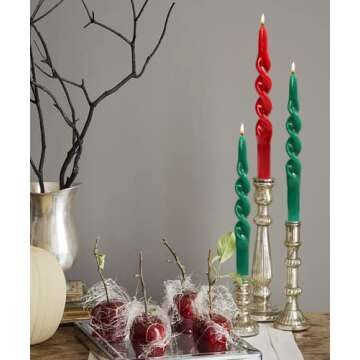 LPUSA Navy Spiral Taper Candles - 10" Dripless Set of 4