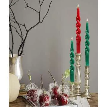 LPUSA Navy Spiral Taper Candles - 10" Dripless Set of 4