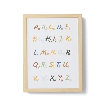 Petal Lane Kids ABC Wall Decor - Unique Framed Canvas Art for Baby Rooms