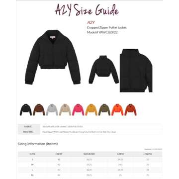 A2Y Cropped Zipper Puffer Jacket Coffee S