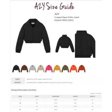 A2Y Cropped Zipper Puffer Jacket Coffee S