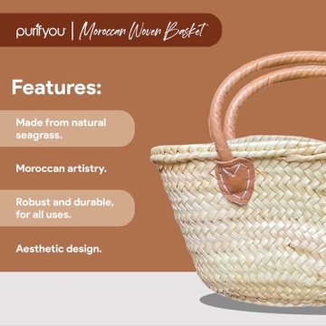 purifyou French Market Basket Bag - Handmade & Versatile