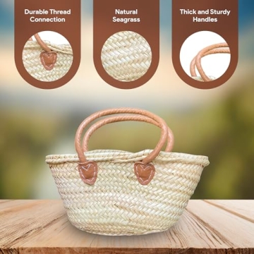 purifyou French Market Basket Bag - Handmade & Versatile