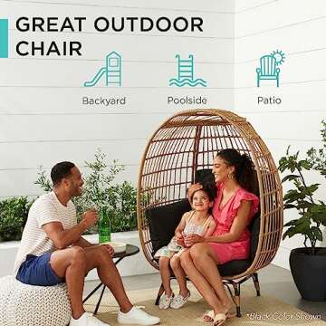 Best Choice Products Wicker Egg Chair for Comfortable Lounging