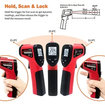 9-Point Laser Infrared Thermometer Gun -58℉~1022℉ Non-Contact