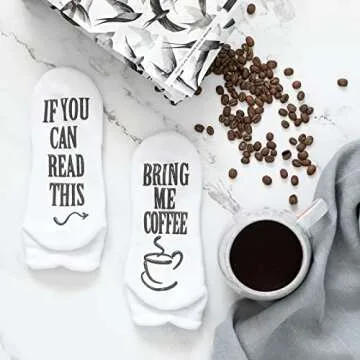 Haute Soiree If You Can Read This, Bring Me Some Coffee - Funny Novelty Socks for Women One Size Fits All